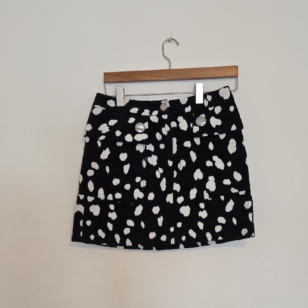 Adam Lippes Black and White Print Mini Skirt